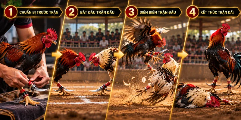 Đá Gà Cựa Dao Là Gì? Những Điều Cần Biết Khi Theo Dõi 3 Các giai đoạn thường gặp trong trận đá gà cựa dao