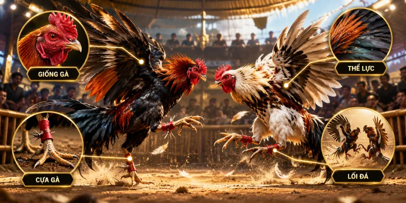 Toàn cảnh một trận đá gà Thomo tại trường đấu