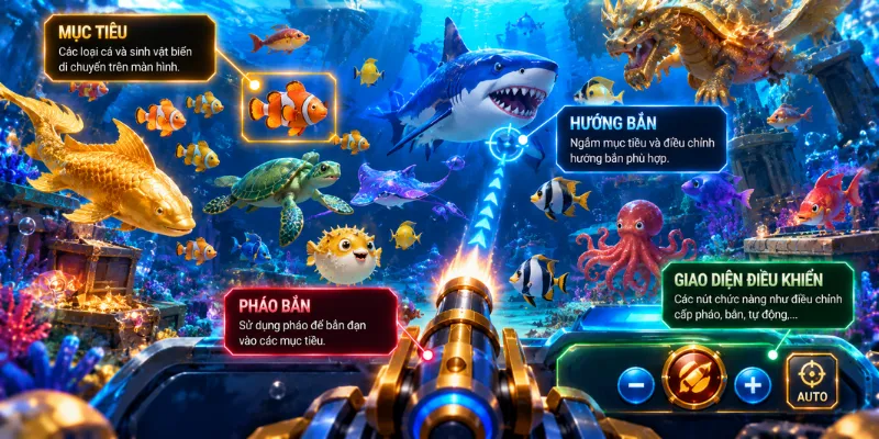 Game Bắn Cá Là Gì? Cách Hoạt Động Và Các Loại Mục Tiêu Phổ Biến 2 Khám phá cấu trúc cơ bản của game bắn cá online