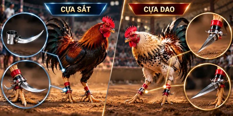 Phân Biệt Cựa Sắt Và Cựa Dao Chi Tiết Cho Người Mới 3 Cựa sắt và cựa dao khác nhau chủ yếu ở đặc điểm hình dạng