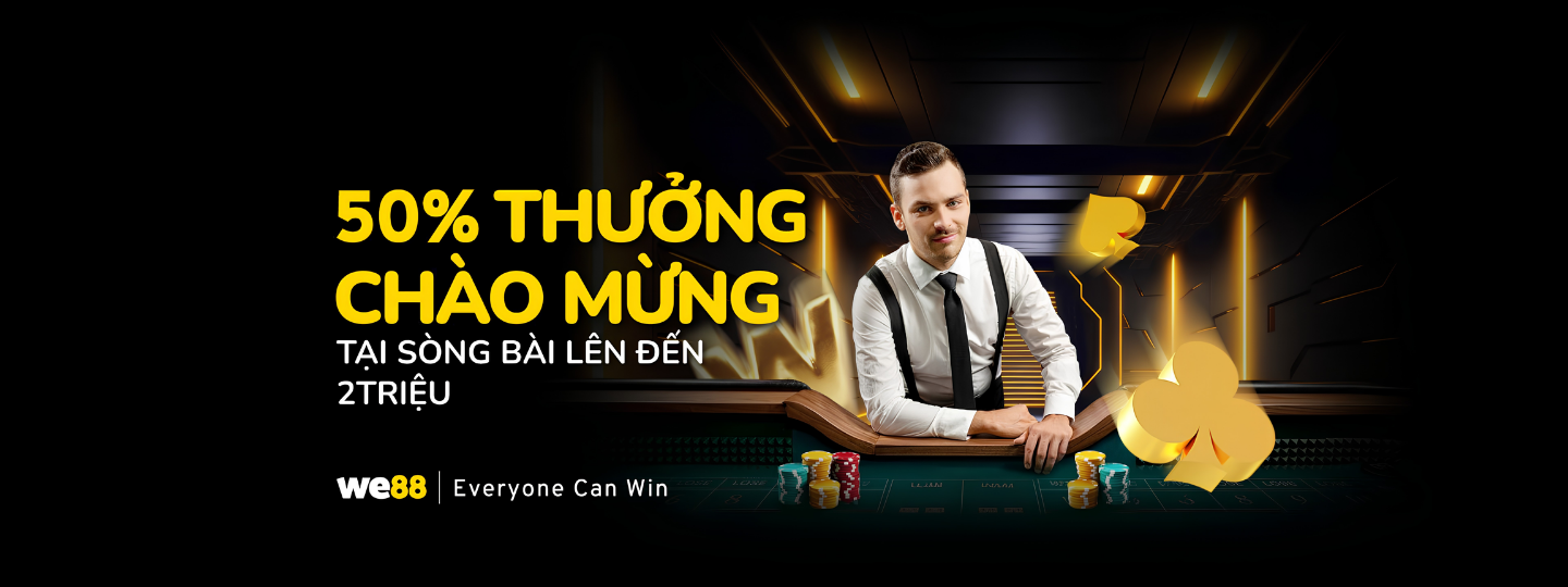 Banner we88.food - 50% thưởng chào mừng
